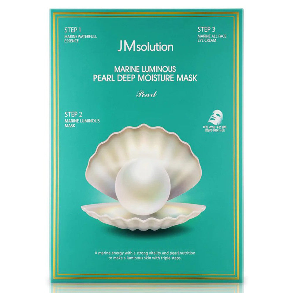 Jm Solution Marine Luminous Pearl Deep Moisture Face Mask Sheets 10Ea